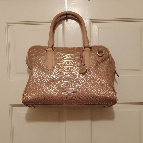 Brahmin Marissa Cashmere Pink Tenor.pink & gold.leather Satchel - Picture 1 of 9